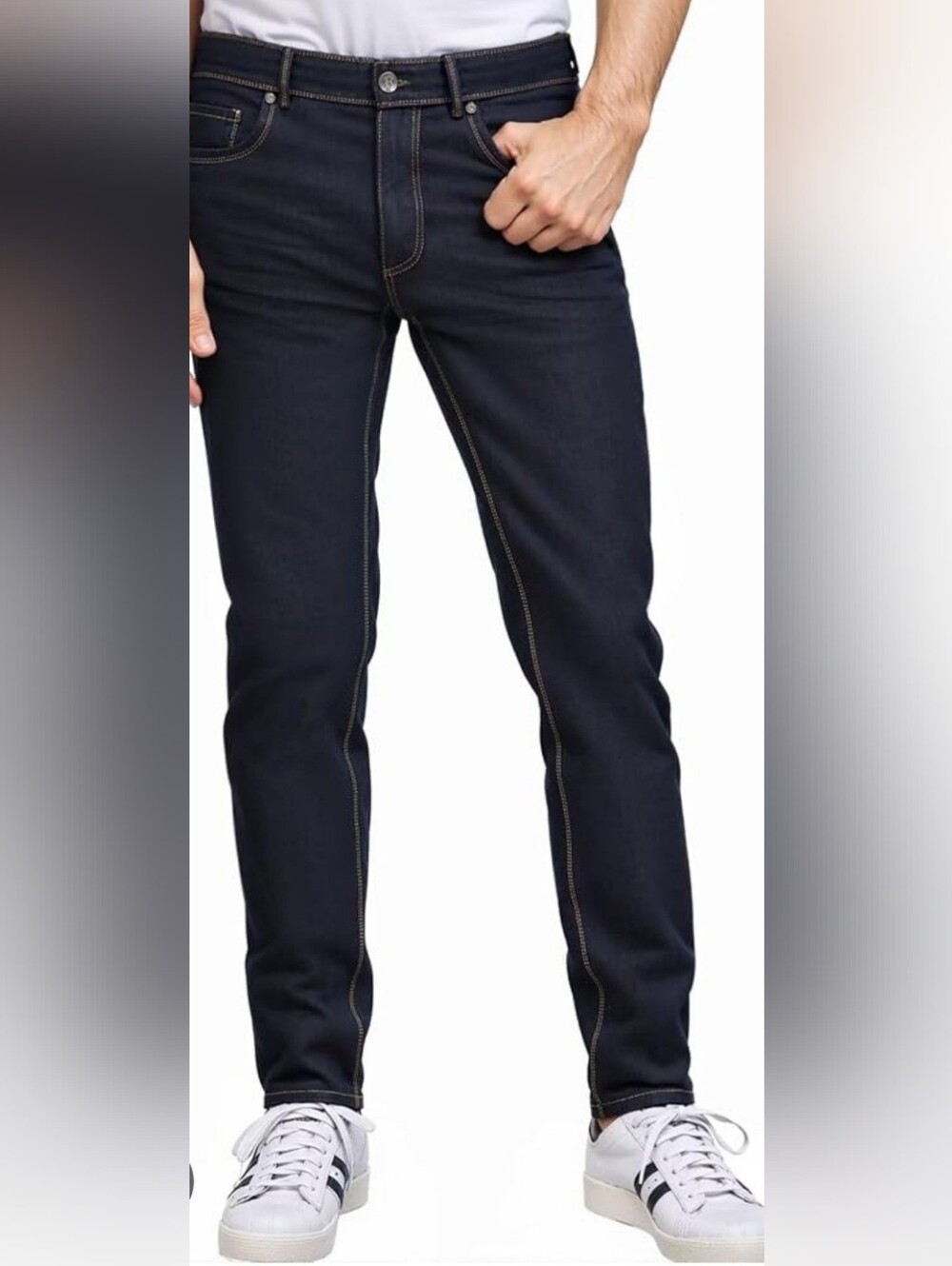 French Connection Men's Slim Straight Dark Indigo Jeans